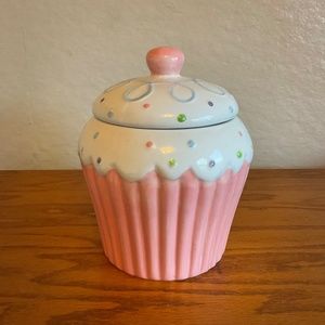Pink Cupcake Cookie Jar
